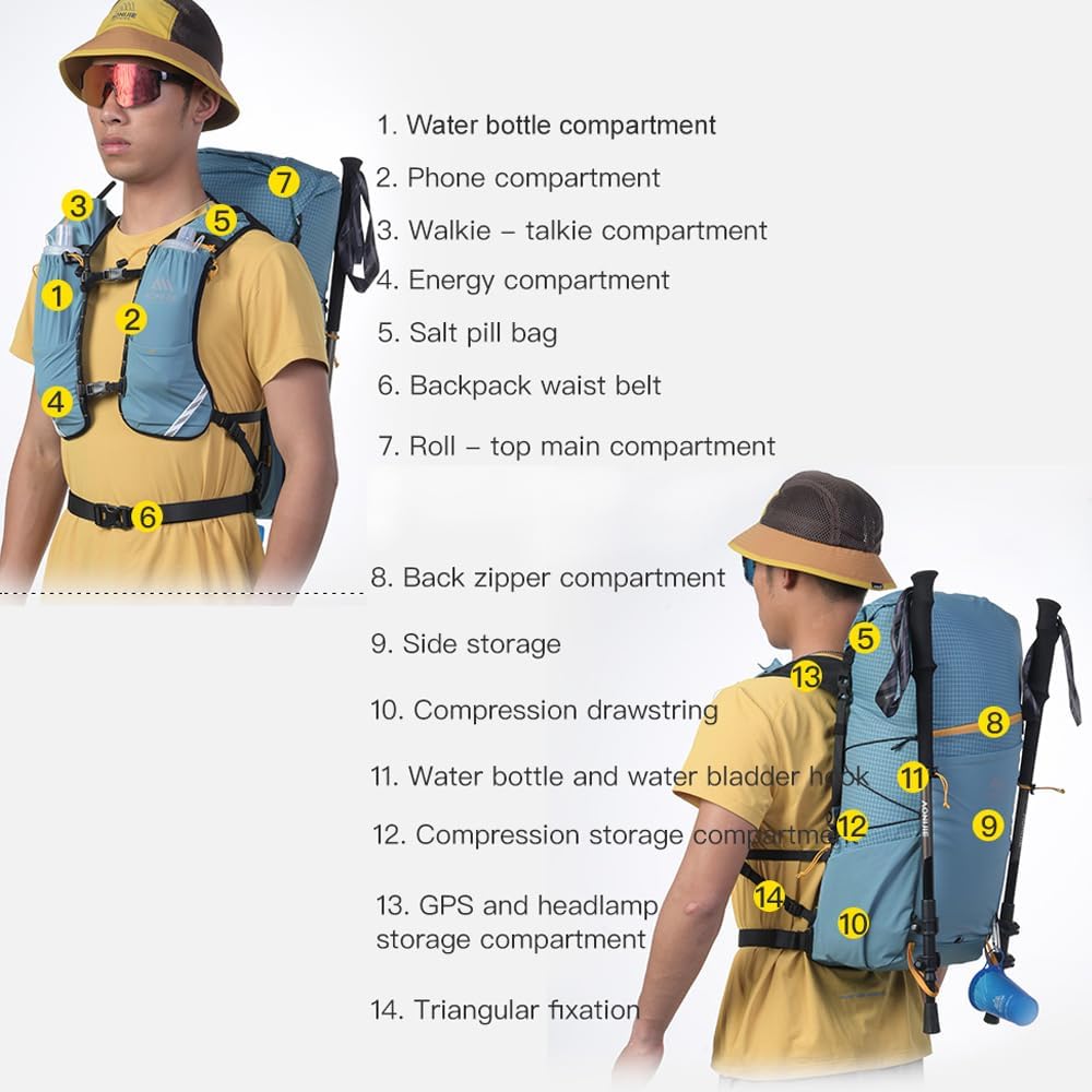 AONIJIE 30L Lightweight Hiking Backpack