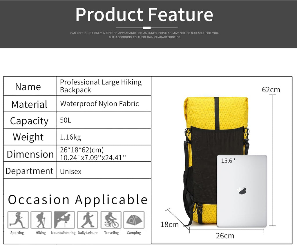 40L–50L Hiking Backpack