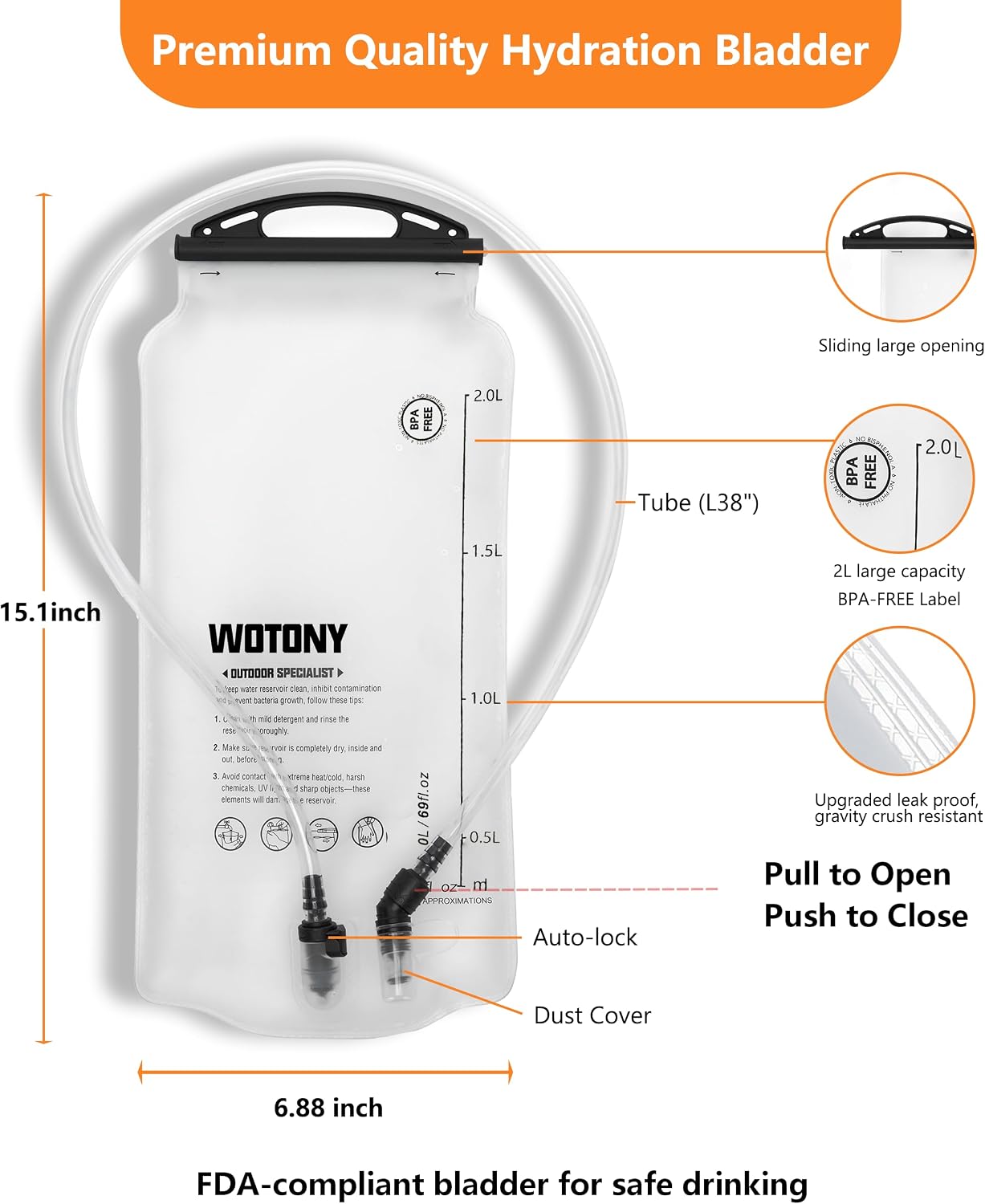 Wotony Lightweight Hydration Backpack