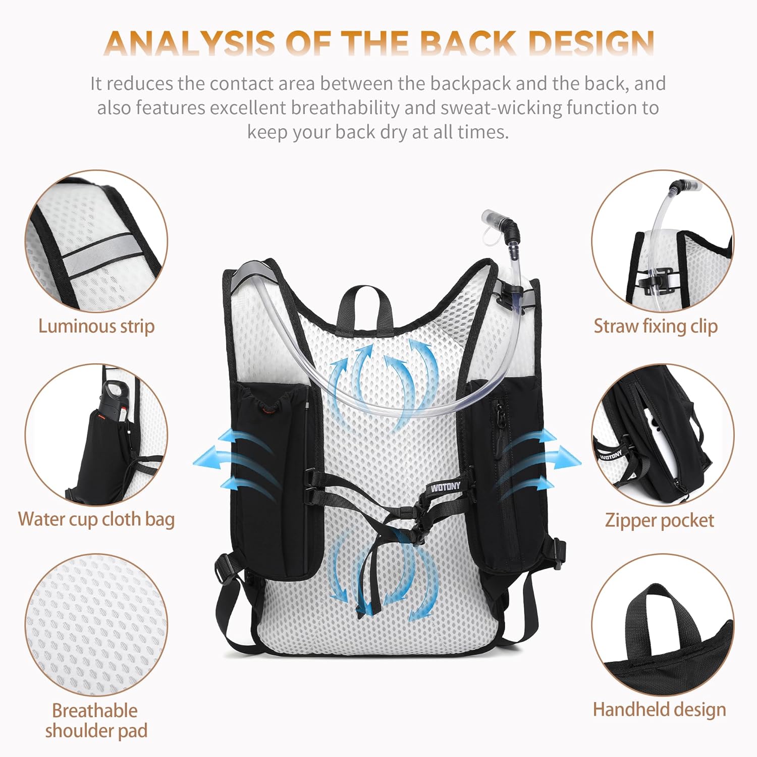 Wotony Lightweight Hydration Backpack