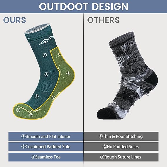 innotree Men's Merino Wool Hiking Socks