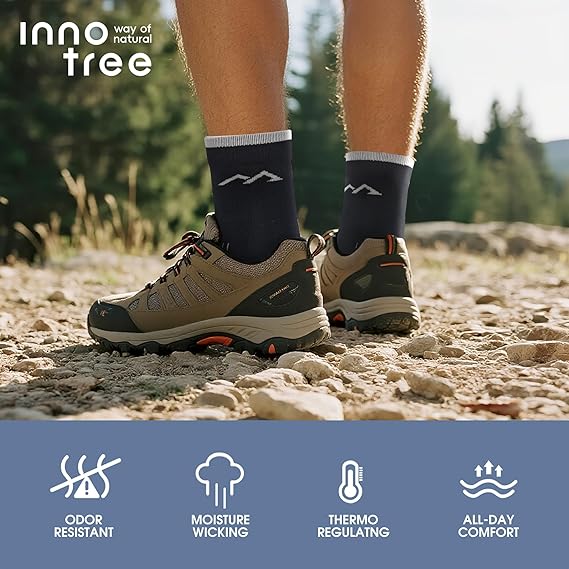 innotree Men's Merino Wool Hiking Socks